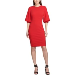 DKNY Crewneck Balloon Sleeve Dress